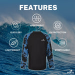 Norte Men's UPF 50 Long Sleeve Rash Guard Black/Camo - Norte #