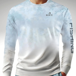 Norte Men's UPF 50 Long Sleeve SPF/UV Rash Guard White/Blue - Norte #