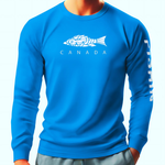 Norte Men's UPF 50 Long Sleeve SPF/UV Rash Guard White & Blue - Norte #